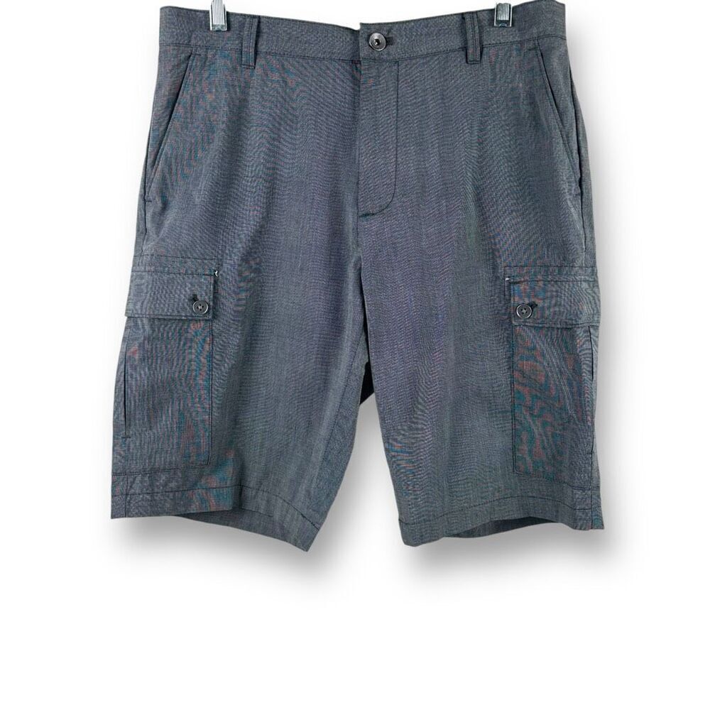 Calvin Klein Men'sâ32 Casual Cargo Pocket Shorts Gray 100% Cotton Coastal Beachy